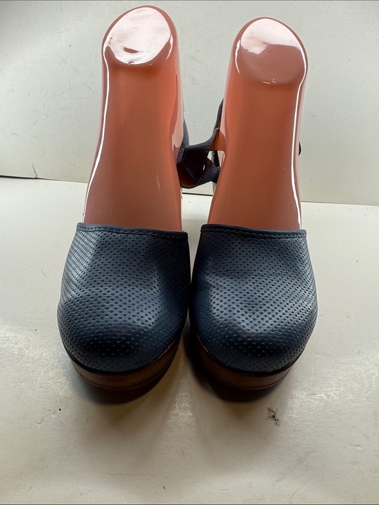b.o.c. Shoes - b.o.c. Navy Perforated Leather Clog Mules
